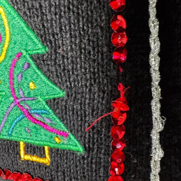 Vintage Karen Scott Women’s Holiday Christmas Cottage 1990s Cardigan Small - Picture 2 of 6